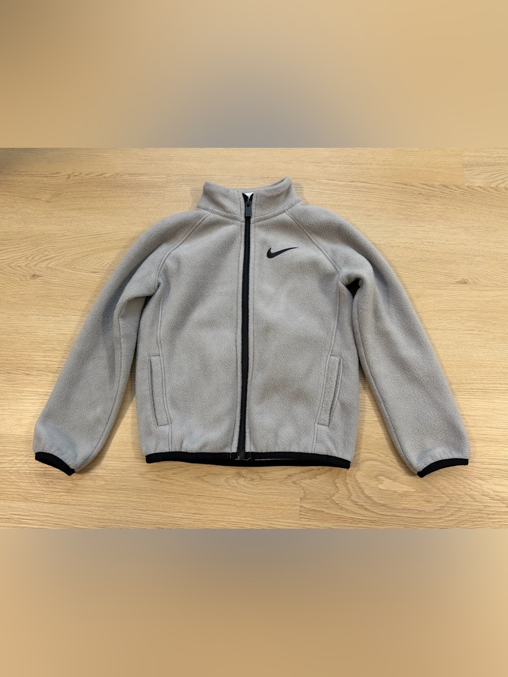 Nike Toddler Fleece Jacket Full Zip Gray Black Size 4T Boys